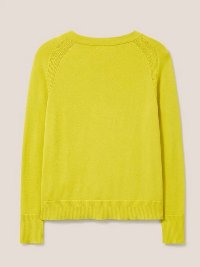Women KNITWEAR White Stuff Lulu Crew Neck Cardigan Light Chartreuse Women KNITWEAR White Stuff Lulu Crew Neck Cardigan Light Chartreuse