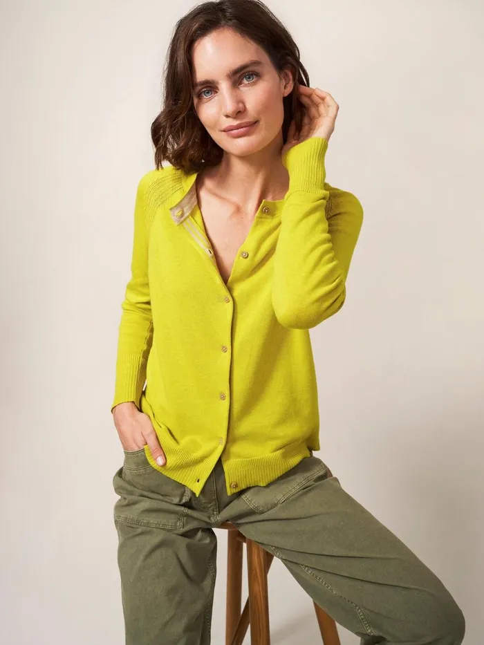 Women KNITWEAR White Stuff Lulu Crew Neck Cardigan Light Chartreuse Women KNITWEAR White Stuff Lulu Crew Neck Cardigan Light Chartreuse