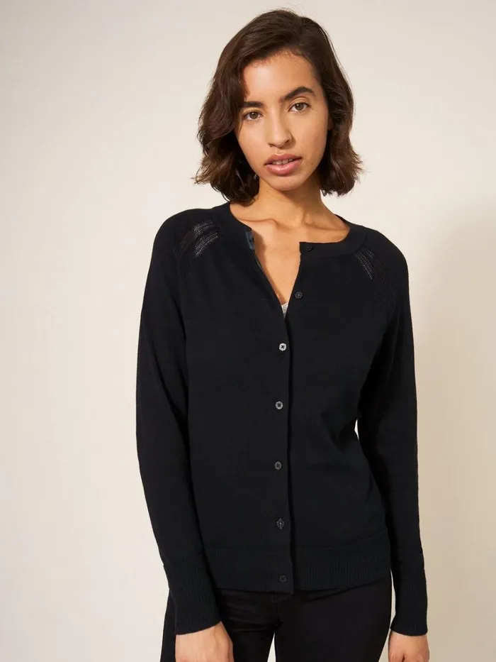Women KNITWEAR White Stuff Lulu Knitted Cardi Pure Black Women KNITWEAR White Stuff Lulu Knitted Cardi Pure Black