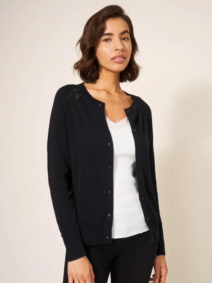 Women KNITWEAR White Stuff Lulu Knitted Cardi Pure Black Women KNITWEAR White Stuff Lulu Knitted Cardi Pure Black