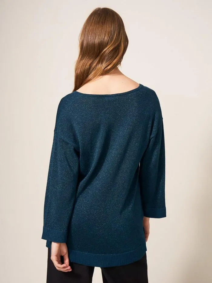 Women KNITWEAR White Stuff NIGHT SKY V NECK JUMPER Mid Teal Women KNITWEAR White Stuff NIGHT SKY V NECK JUMPER Mid Teal