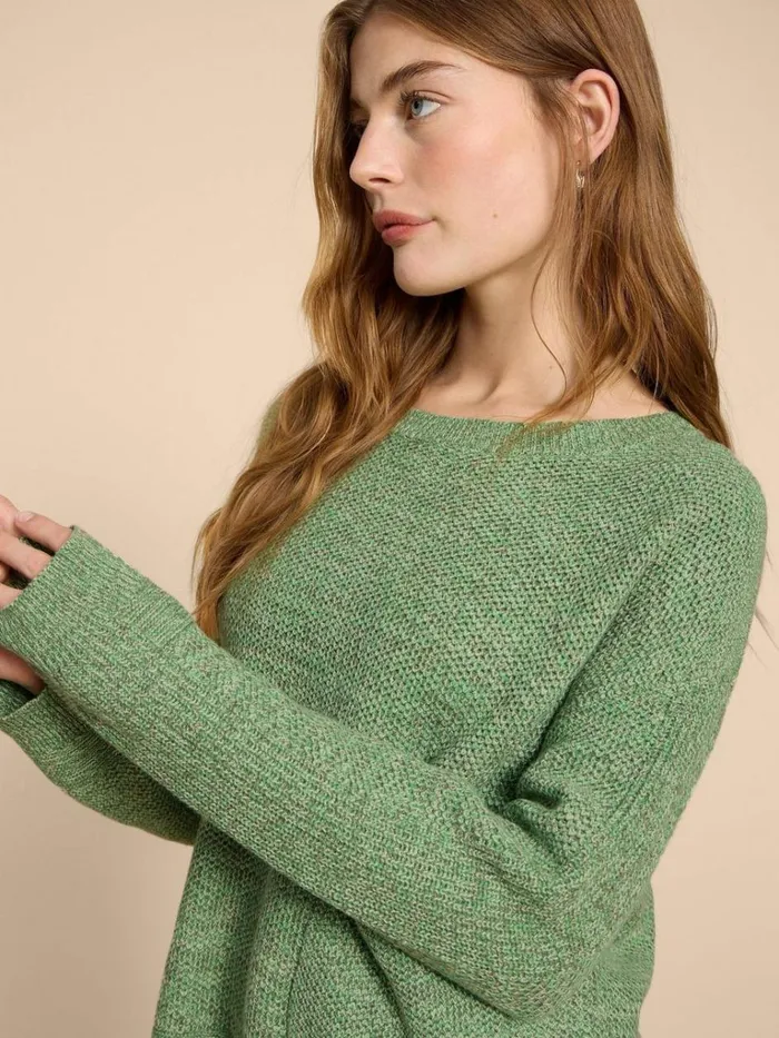 Women KNITWEAR White Stuff NORTHBANK CREW NECK JUMPER Mid Green Women KNITWEAR White Stuff NORTHBANK CREW NECK JUMPER Mid Green
