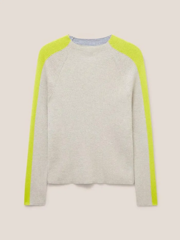 Women KNITWEAR White Stuff POP RIB HIGH NECK JUMPER Natural Multi Women KNITWEAR White Stuff POP RIB HIGH NECK JUMPER Natural Multi