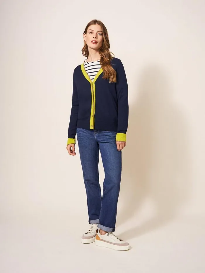 Women KNITWEAR White Stuff SALLY SMART CARDI Dark Navy Women KNITWEAR White Stuff SALLY SMART CARDI Dark Navy