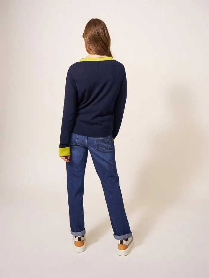 Women KNITWEAR White Stuff SALLY SMART CARDI Dark Navy Women KNITWEAR White Stuff SALLY SMART CARDI Dark Navy