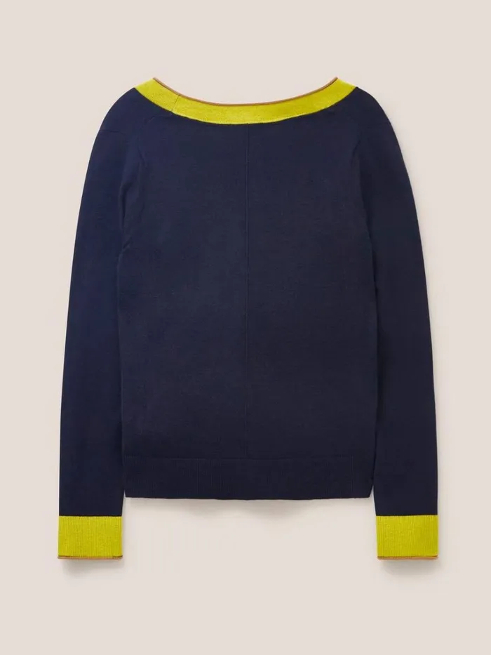 Women KNITWEAR White Stuff SALLY SMART CARDI Dark Navy Women KNITWEAR White Stuff SALLY SMART CARDI Dark Navy