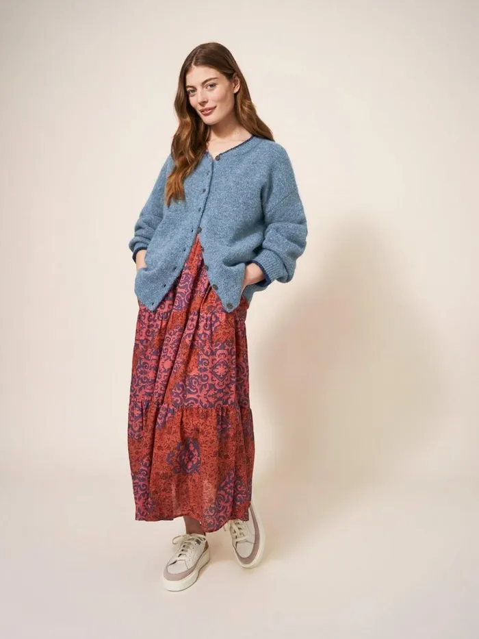 Women KNITWEAR White Stuff SAVICK BOMBER Mid Blue