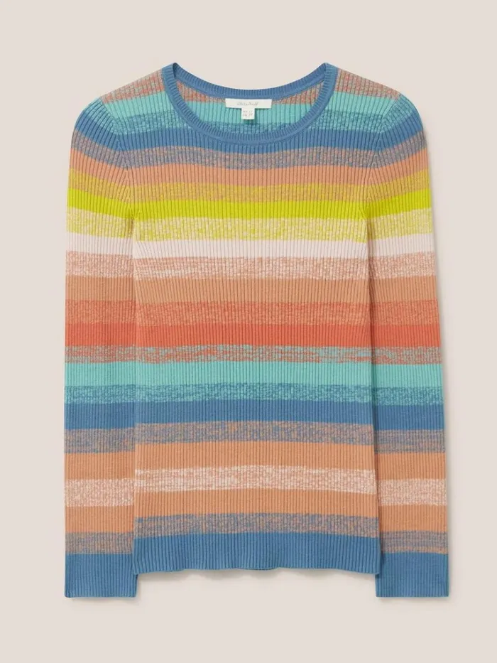 Women KNITWEAR White Stuff SKINNY RIBBED JUMPER Teal Multi Women KNITWEAR White Stuff SKINNY RIBBED JUMPER Teal Multi