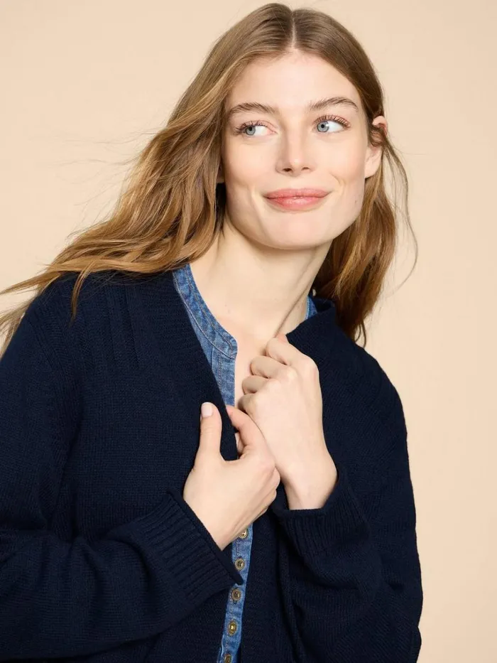 Women KNITWEAR White Stuff TULA CARDI French Navy Women KNITWEAR White Stuff TULA CARDI French Navy