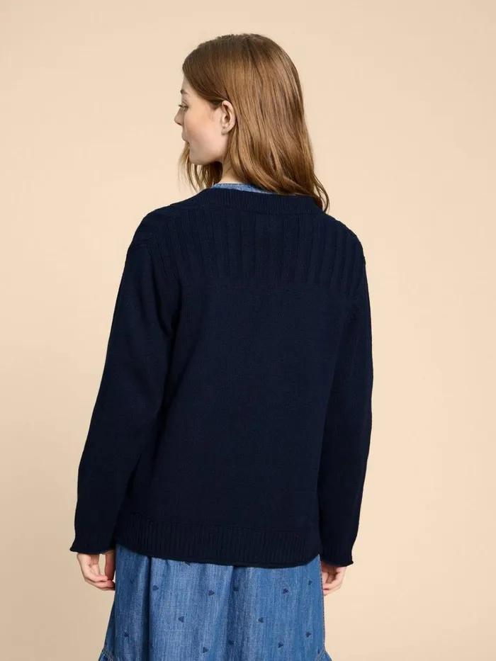 Women KNITWEAR White Stuff TULA CARDI French Navy Women KNITWEAR White Stuff TULA CARDI French Navy