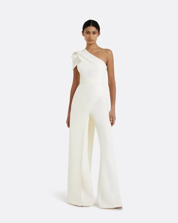 Women Kora Ivory Asymmetric Top Ivory Tops Safiyaa