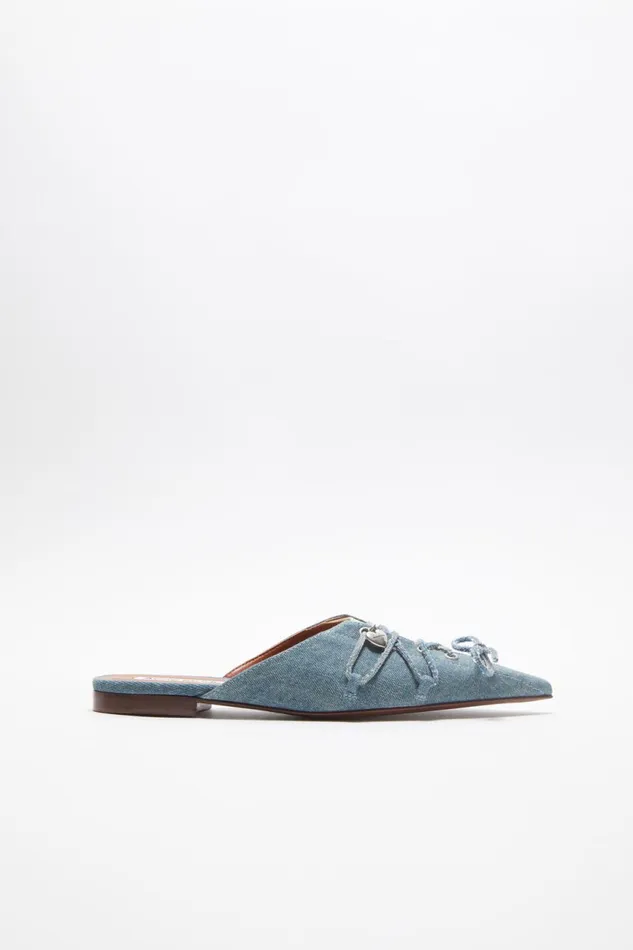 Women Laceup Mules Dusty Blue Acne Studios Shoes