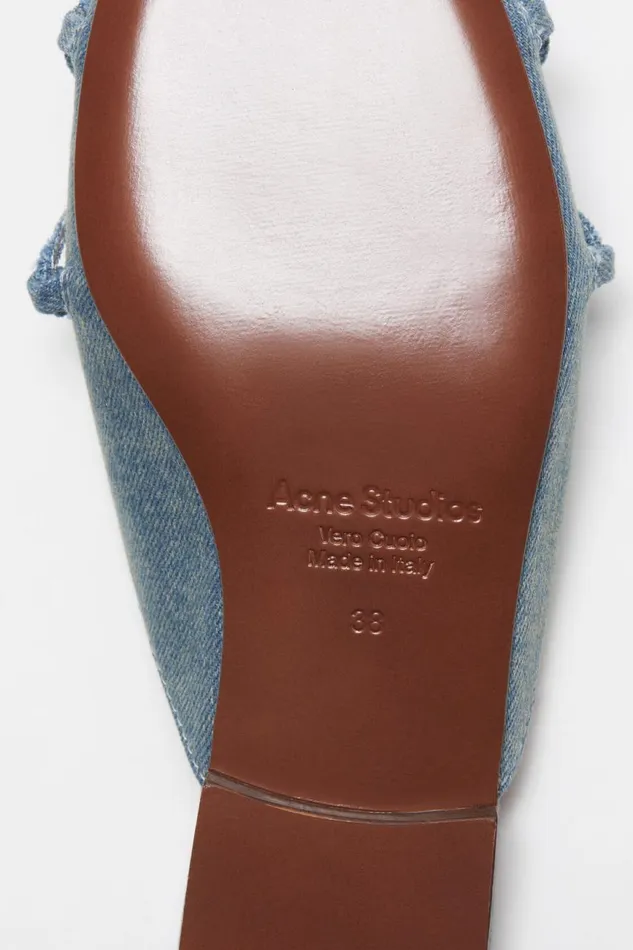 Women Laceup Mules Dusty Blue Acne Studios Shoes