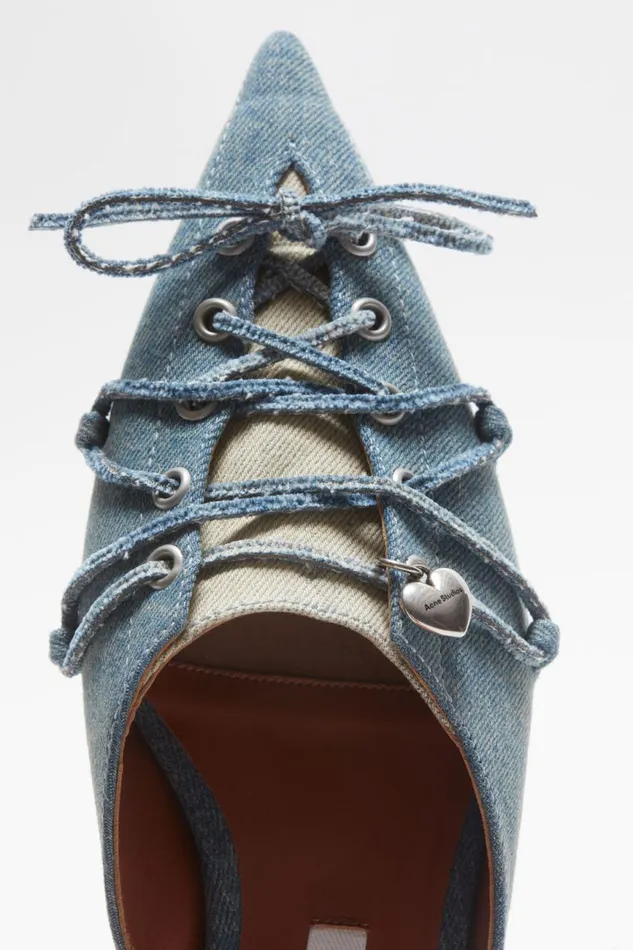 Women Laceup Mules Dusty Blue Acne Studios Shoes