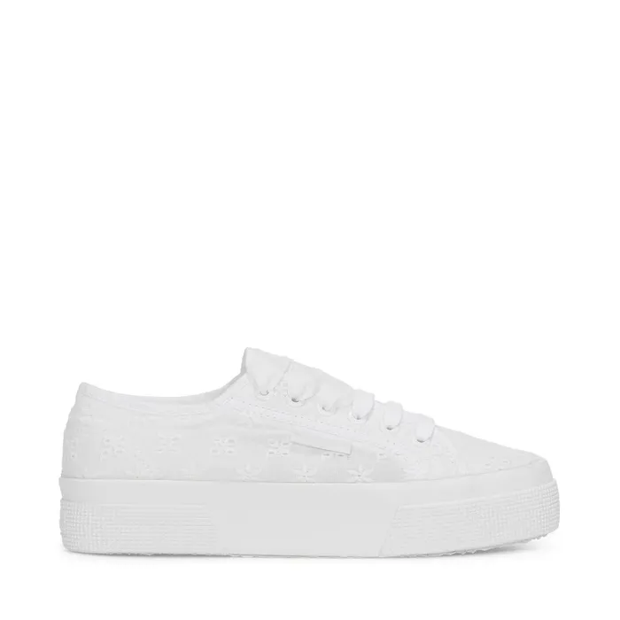 Women Lady Shoes Woman 2740 FLOWER SANGALLO Wedge TOTAL WHITE Superga Platform
