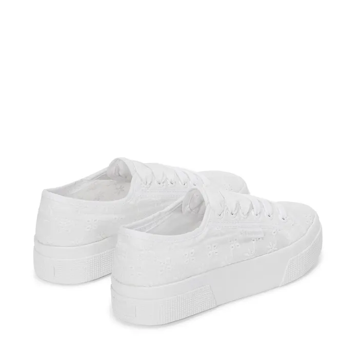 Women Lady Shoes Woman 2740 FLOWER SANGALLO Wedge TOTAL WHITE Superga Platform