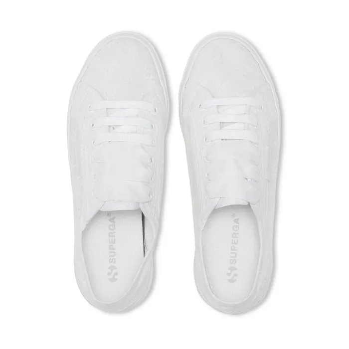 Women Lady Shoes Woman 2740 FLOWER SANGALLO Wedge TOTAL WHITE Superga Platform