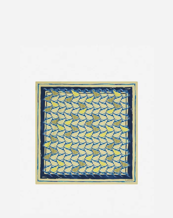 Women Lanvin Silks and Scarves Silk Scarf With A Sports Print Yellow