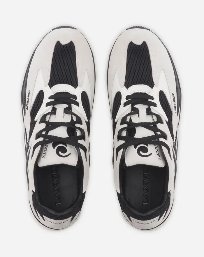 Women Lanvin Sneakers Meteor Sneakers In Mesh And Suede Blackwhite Women Lanvin Sneakers Meteor Sneakers In Mesh And Suede Blackwhite