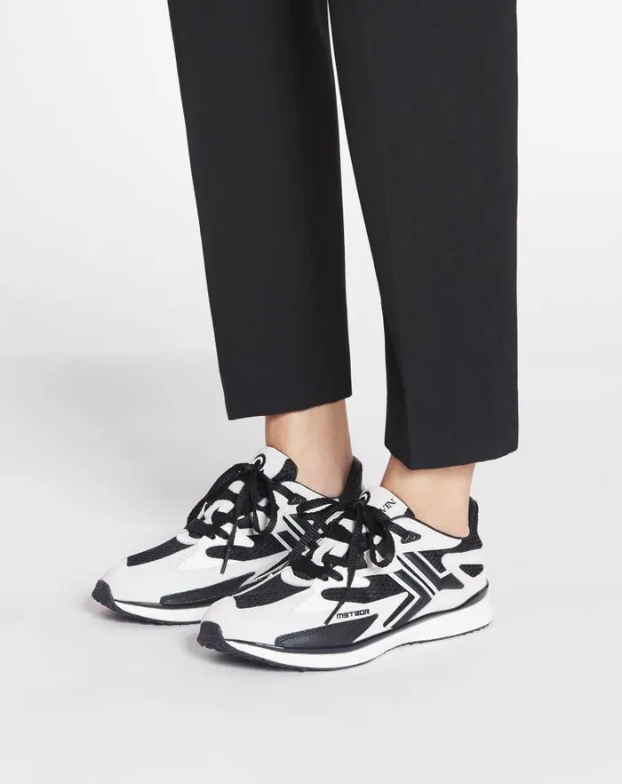 Women Lanvin Sneakers Meteor Sneakers In Mesh And Suede Blackwhite Women Lanvin Sneakers Meteor Sneakers In Mesh And Suede Blackwhite