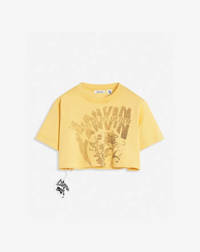 Women Lanvin TShirts and Sweatshirts Lanvin X Future Cropped Printed Tshirt Corn