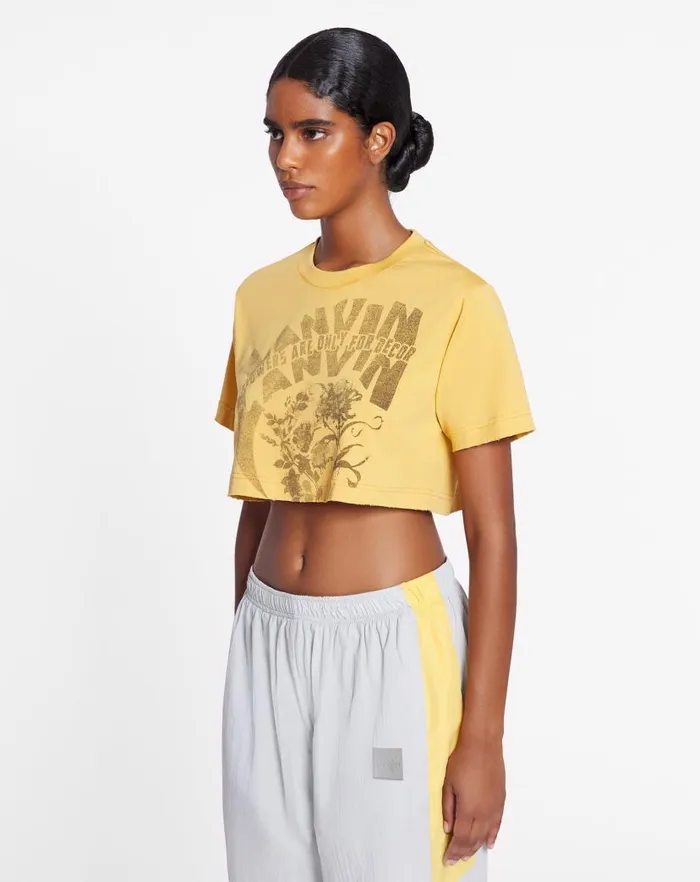 Women Lanvin TShirts and Sweatshirts Lanvin X Future Cropped Printed Tshirt Corn Women Lanvin TShirts and Sweatshirts Lanvin X Future Cropped Printed Tshirt Corn