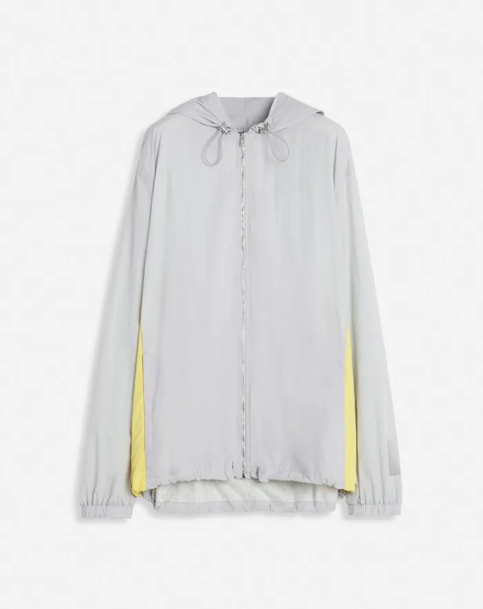 Women Lanvin TShirts and Sweatshirts Lanvin X Future Zipped Hoodie With Contrasting Stripes Eagle Grey