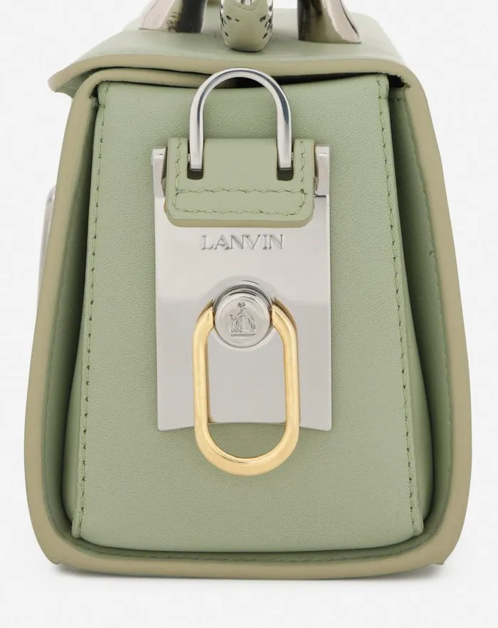 Women Lanvin Tote Bags and Top Handle Bags Medium Pencil Cat Leather Bag Sage