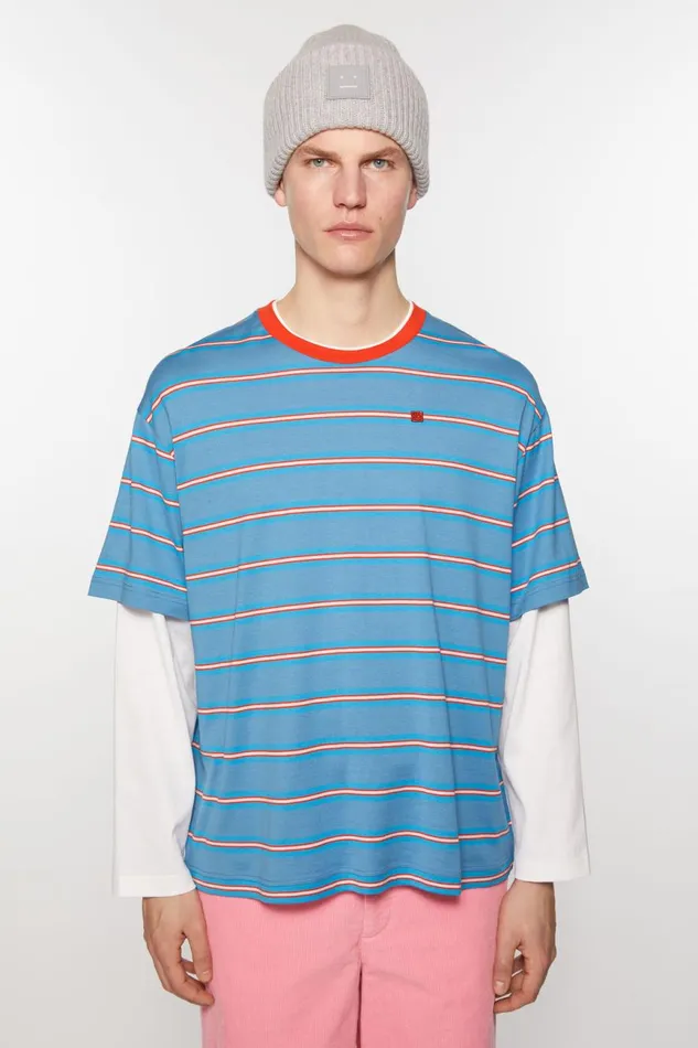 Women Layered Tshirt Sea Blue Acne Studios Tshirts
