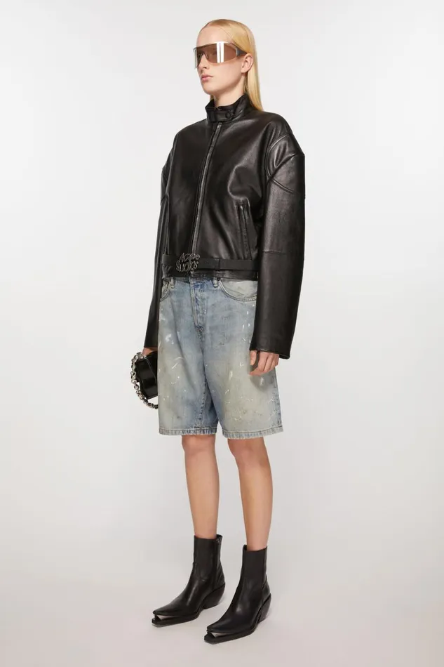 Women Leather Ankle Boots Black Acne Studios Shoes