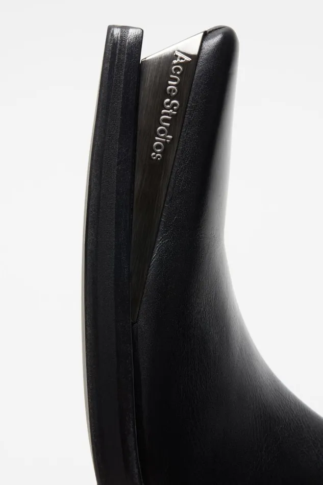 Women Leather Ankle Boots Black Acne Studios Shoes