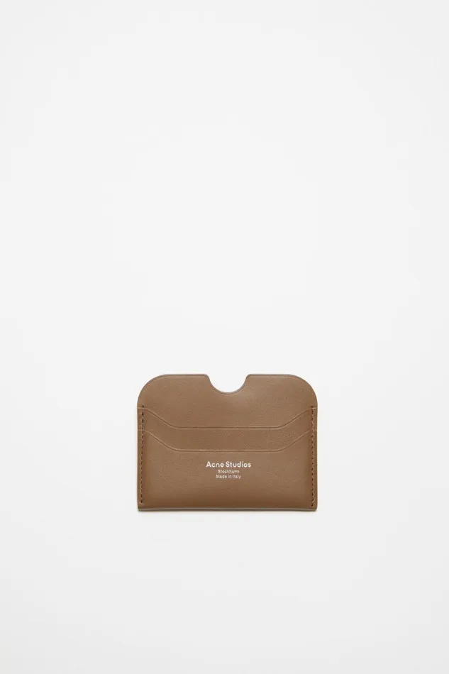 Women Leather Card Holder Camel Brown Acne Studios Small Leather Goods