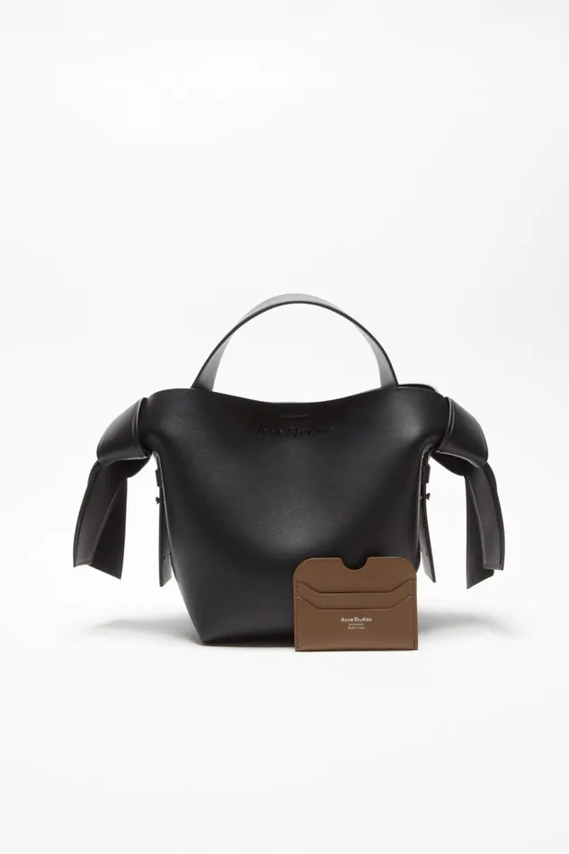 Women Leather Card Holder Camel Brown Acne Studios Small Leather Goods