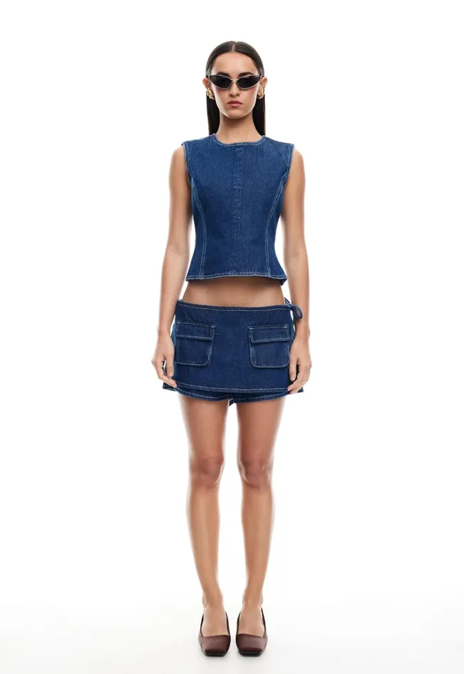 Women Lioness Fashion Bottoms COUNTRYSIDE SKORT Blue Denim