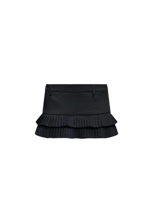 Women Lioness Fashion Bottoms DOUBLE RUFFLE MINI SKORT Onyx Women Lioness Fashion Bottoms DOUBLE RUFFLE MINI SKORT Onyx