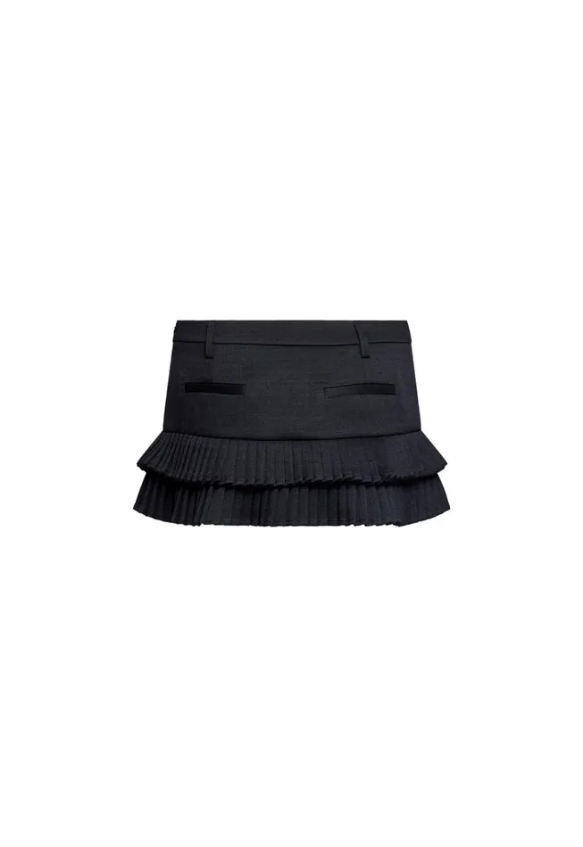 Women Lioness Fashion Bottoms DOUBLE RUFFLE MINI SKORT Onyx Women Lioness Fashion Bottoms DOUBLE RUFFLE MINI SKORT Onyx
