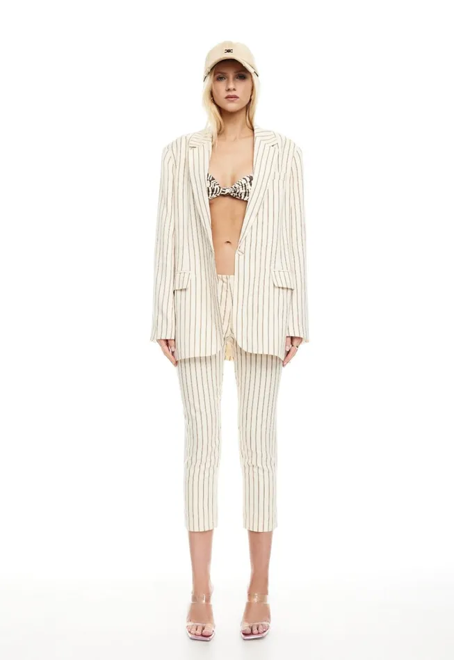 Women Lioness Fashion Sets and Coords LES DEUX BLAZER Cream Stripe Women Lioness Fashion Sets and Coords LES DEUX BLAZER Cream Stripe