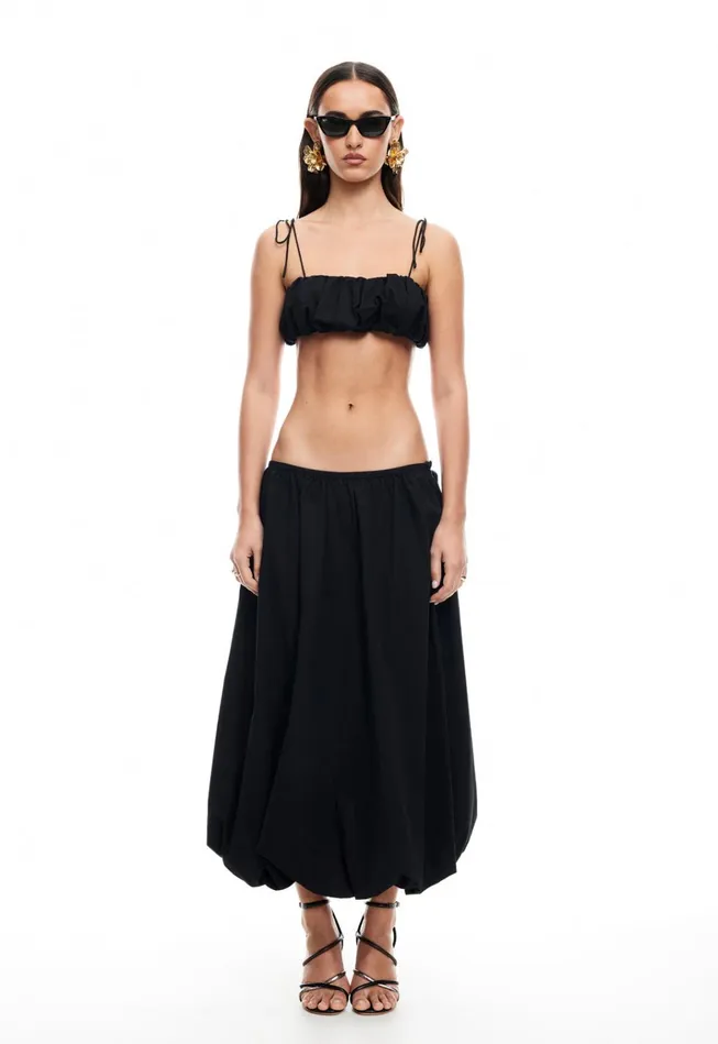 Women Lioness Fashion Skirts INTUITION BUBBLE MIDI SKIRT Onyx