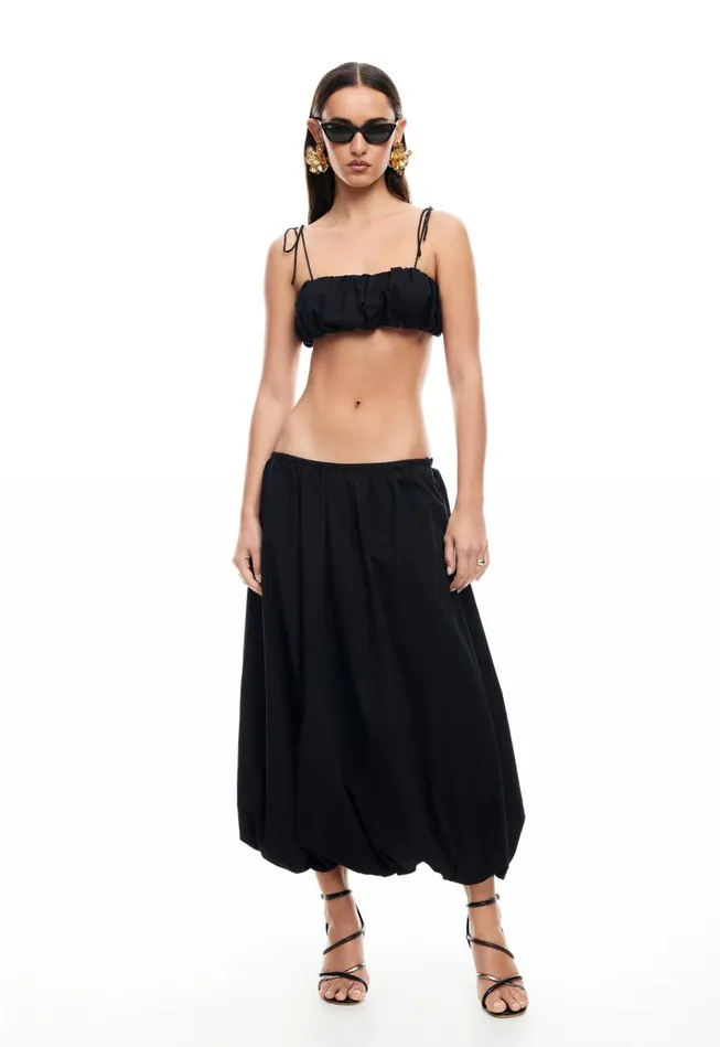 Women Lioness Fashion Skirts INTUITION BUBBLE MIDI SKIRT Onyx Women Lioness Fashion Skirts INTUITION BUBBLE MIDI SKIRT Onyx