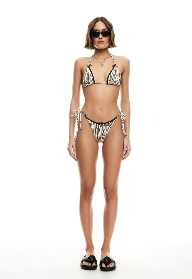 Women Lioness Fashion Swim GISELE TIE TOP Zebra