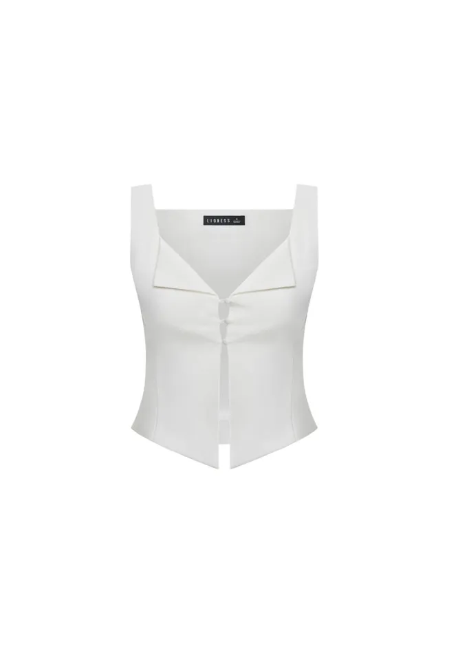 Women Lioness Fashion Tops BACKSTAGE VEST Ivory Women Lioness Fashion Tops BACKSTAGE VEST Ivory