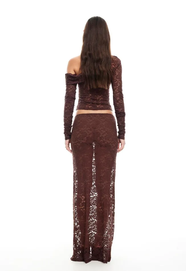 Women Lioness Fashion Tops BLACK SWAN OFF SHOULDER Chocolate Women Lioness Fashion Tops BLACK SWAN OFF SHOULDER Chocolate