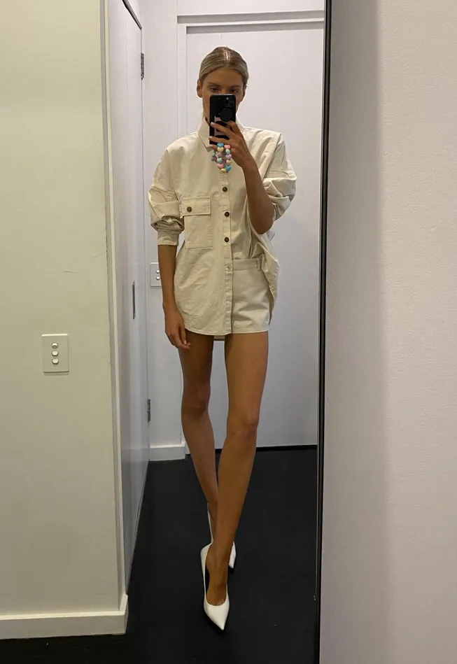 Women Lioness Fashion Tops NYC BOYFRIEND SHIRT Light Beige Women Lioness Fashion Tops NYC BOYFRIEND SHIRT Light Beige