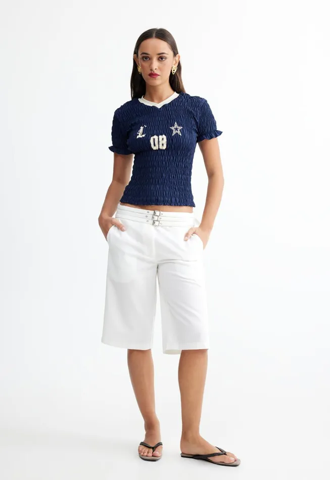 Women Lioness Fashion Tops SCRUNCHED SPECTATE TOP Indigo Women Lioness Fashion Tops SCRUNCHED SPECTATE TOP Indigo