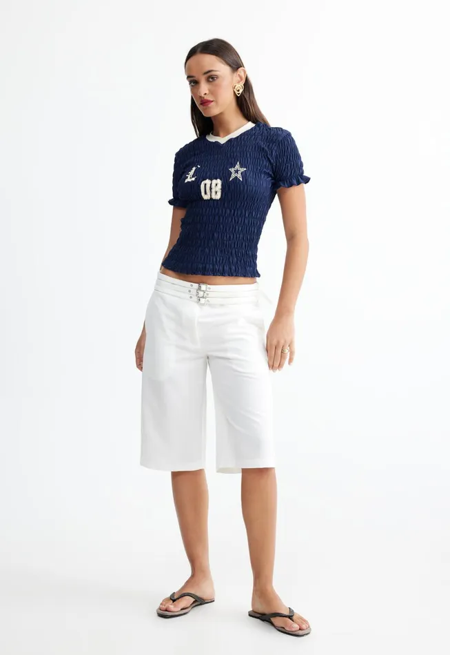 Women Lioness Fashion Tops SCRUNCHED SPECTATE TOP Indigo Women Lioness Fashion Tops SCRUNCHED SPECTATE TOP Indigo
