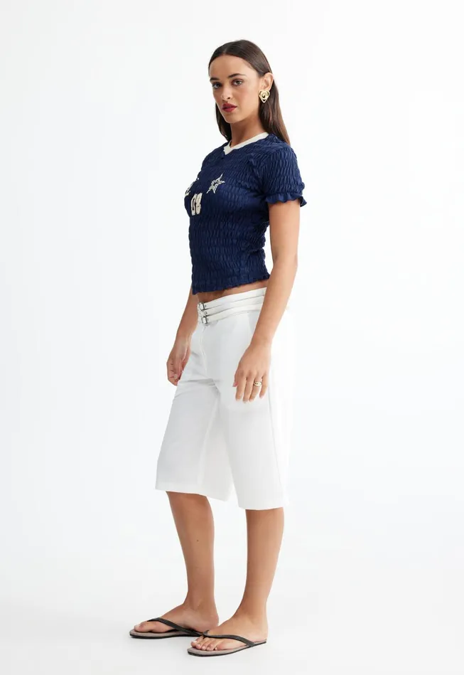 Women Lioness Fashion Tops SCRUNCHED SPECTATE TOP Indigo Women Lioness Fashion Tops SCRUNCHED SPECTATE TOP Indigo