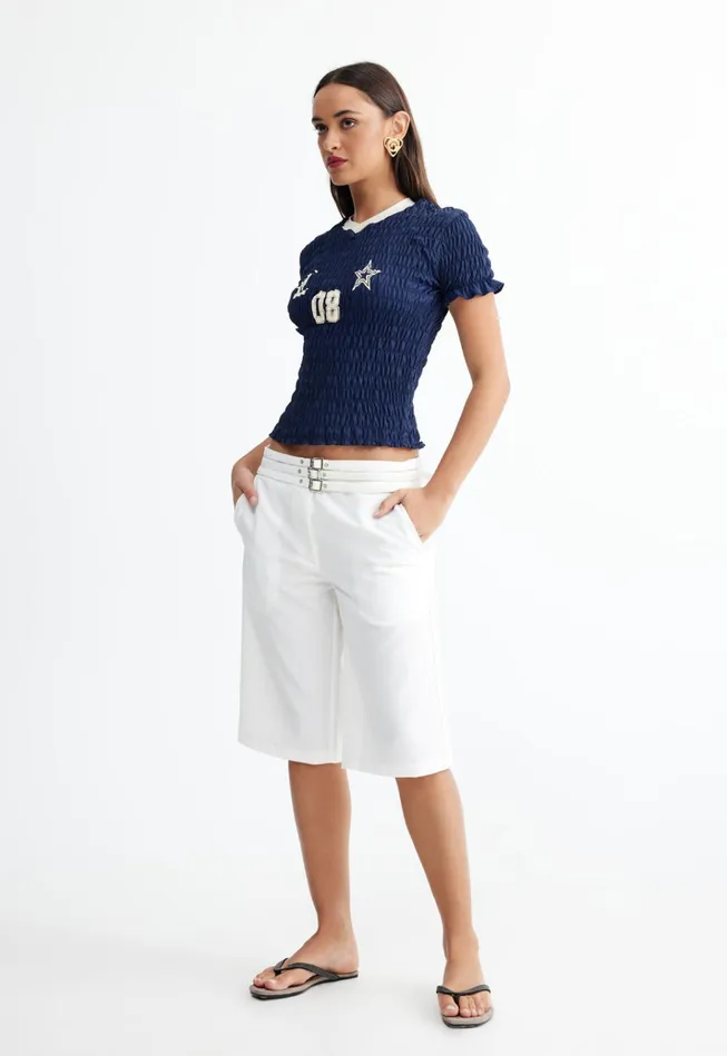 Women Lioness Fashion Tops SCRUNCHED SPECTATE TOP Indigo Women Lioness Fashion Tops SCRUNCHED SPECTATE TOP Indigo
