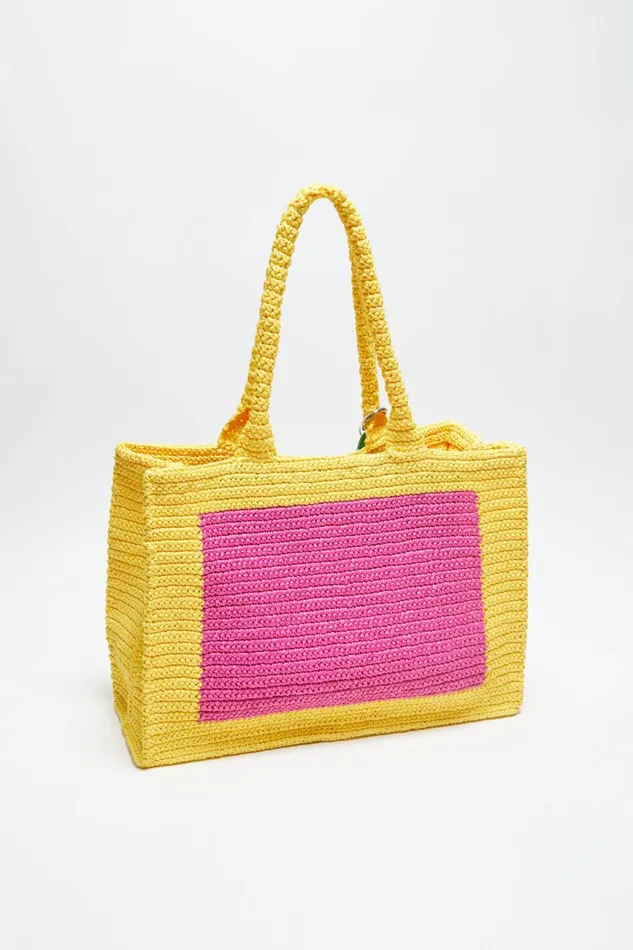 Women Logo Stud Tote Bag Pinkyellow Acne Studios Bags