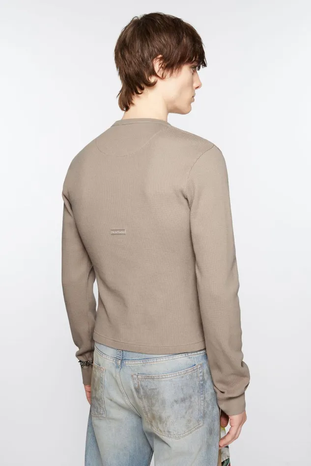 Women Long Sleeve Tshirt 8211 Fitted Fit Concrete Grey Acne Studios Tshirts