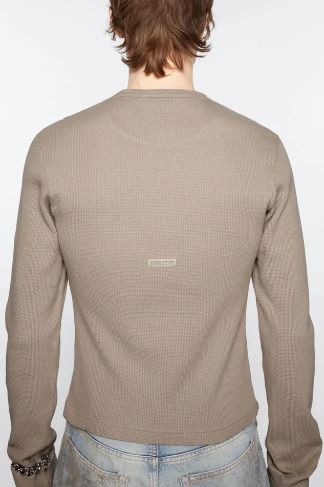 Women Long Sleeve Tshirt 8211 Fitted Fit Concrete Grey Acne Studios Tshirts